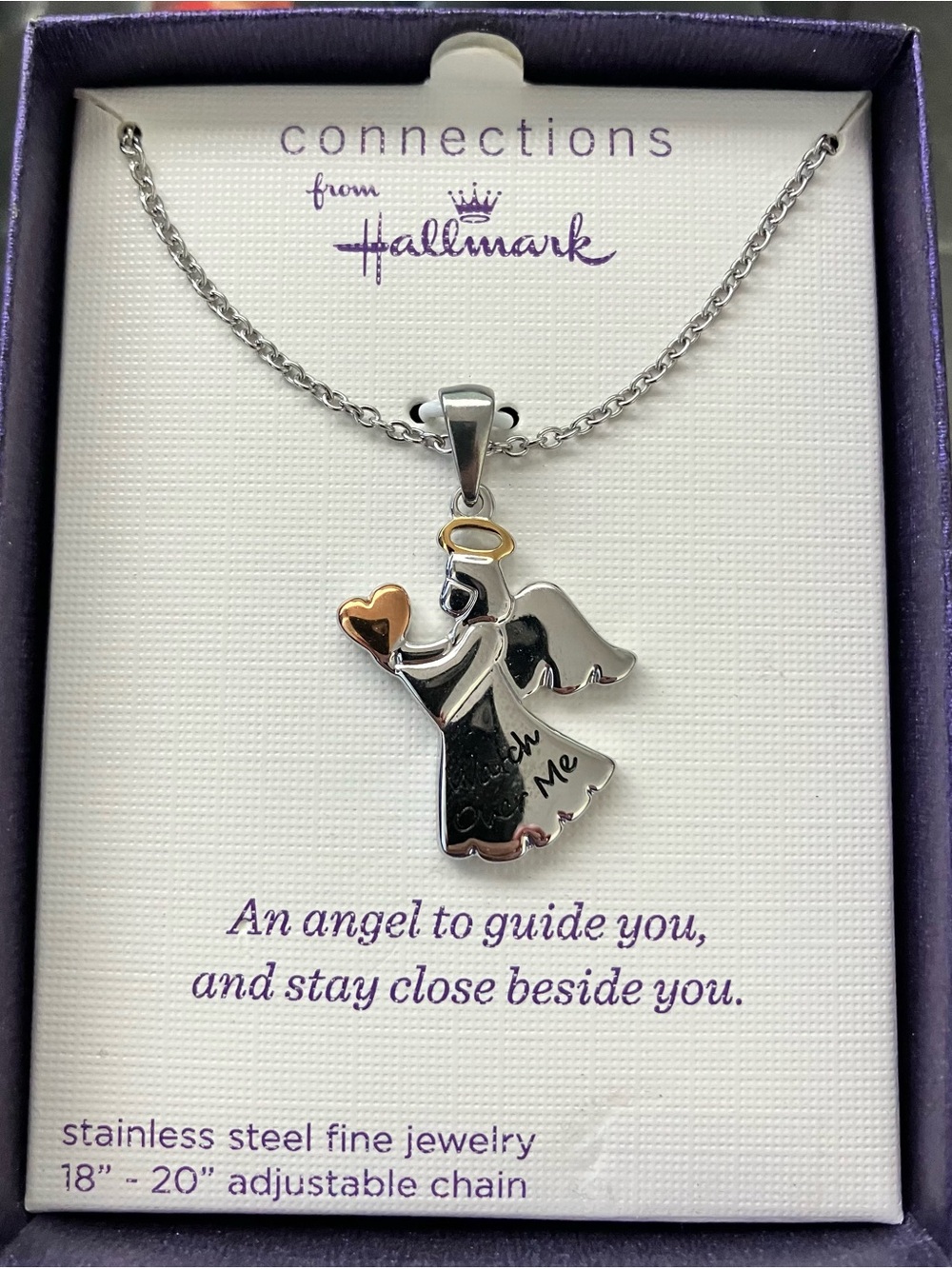 Connections From Hallmark Sterling Silver Guardian Angel Necklace
